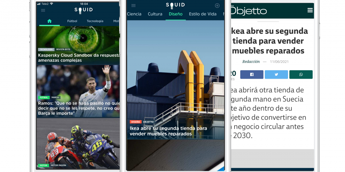 Squid selecciona a Öbjetto como cabecera de referencia